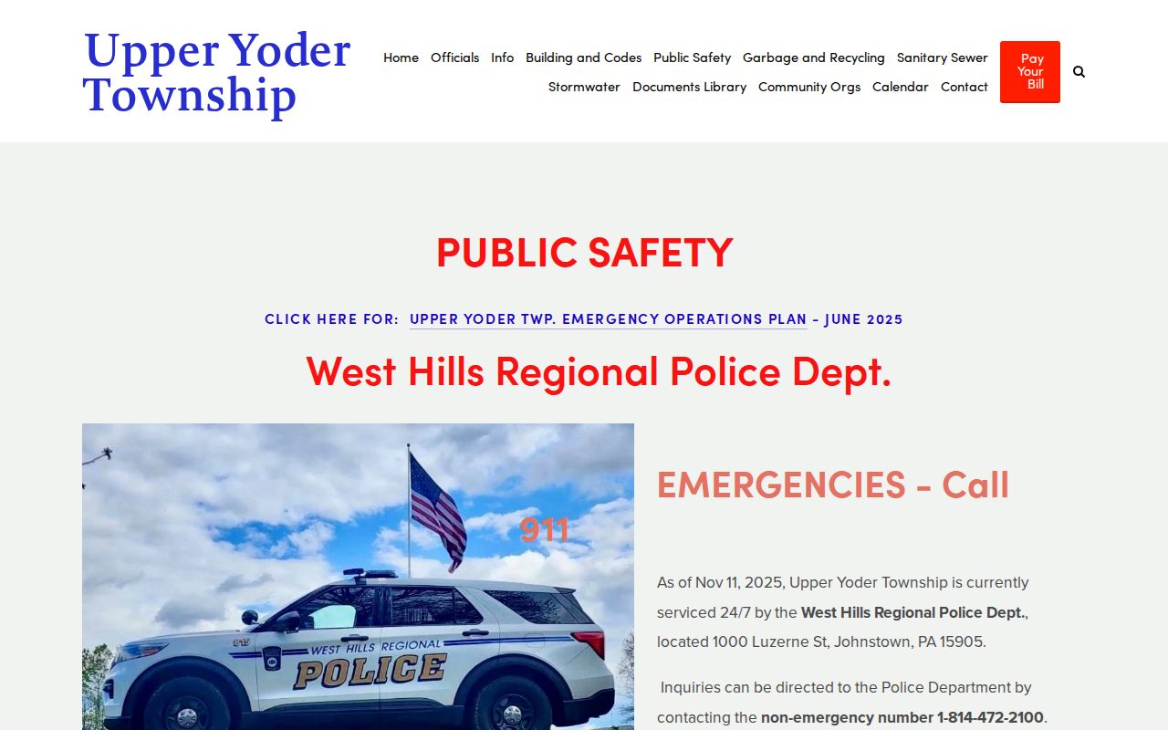 West Hills Regional Police service context for Westmont arrest records